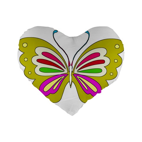 Color Butterfly  16  Premium Heart Shape Cushion  from ArtsNow.com Front