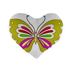 Color Butterfly  16  Premium Heart Shape Cushion  from ArtsNow.com Front