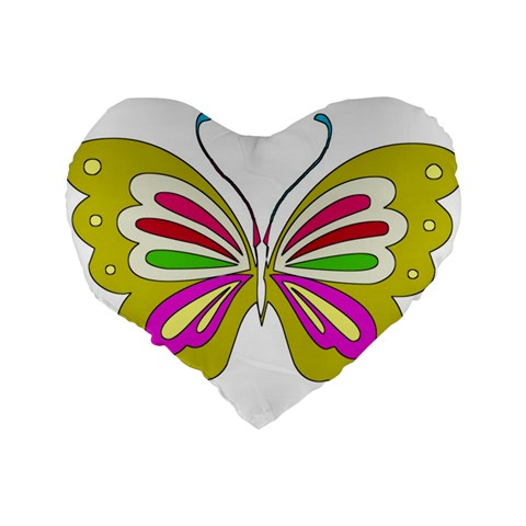 Color Butterfly  16  Premium Heart Shape Cushion  from ArtsNow.com Back