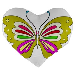 Color Butterfly  19  Premium Heart Shape Cushion from ArtsNow.com Front