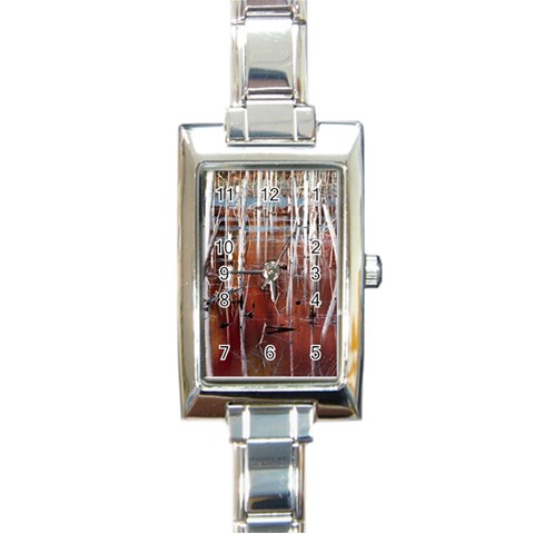 Swamp2 Filtered Rectangular Italian Charm Watch from ArtsNow.com Front