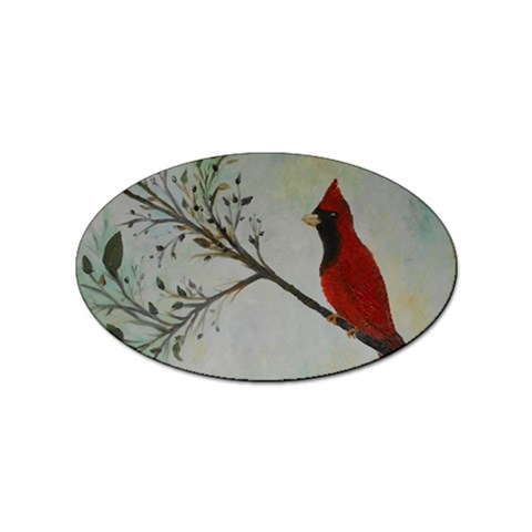 Sweet Red Cardinal Sticker 10 Pack (Oval) from ArtsNow.com Front