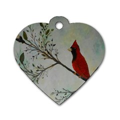 Sweet Red Cardinal Dog Tag Heart (Two Sided) from ArtsNow.com Back