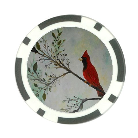 Sweet Red Cardinal Poker Chip from ArtsNow.com Back