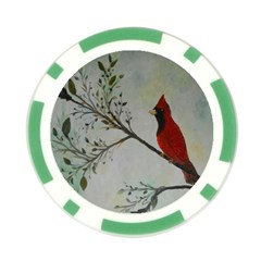 Sweet Red Cardinal Poker Chip from ArtsNow.com Back