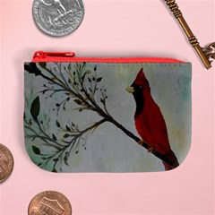 Sweet Red Cardinal Coin Change Purse from ArtsNow.com Front