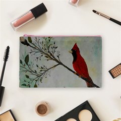 Sweet Red Cardinal Cosmetic Bag (Medium) from ArtsNow.com Front