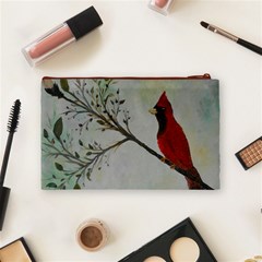 Sweet Red Cardinal Cosmetic Bag (Medium) from ArtsNow.com Back