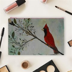 Sweet Red Cardinal Cosmetic Bag (Large) from ArtsNow.com Front