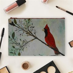 Sweet Red Cardinal Cosmetic Bag (Large) from ArtsNow.com Front