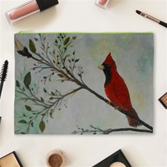 Sweet Red Cardinal Cosmetic Bag (XL) from ArtsNow.com Front