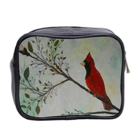 Sweet Red Cardinal Mini Travel Toiletry Bag (Two Sides) from ArtsNow.com Back