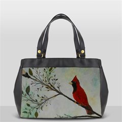 Sweet Red Cardinal Oversize Office Handbag (Two Sides) from ArtsNow.com Front