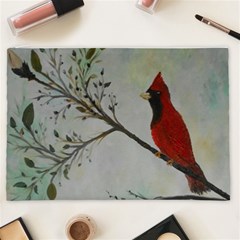 Sweet Red Cardinal Cosmetic Bag (XXL) from ArtsNow.com Front