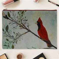 Sweet Red Cardinal Cosmetic Bag (XXXL) from ArtsNow.com Front