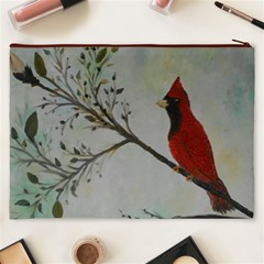 Sweet Red Cardinal Cosmetic Bag (XXXL) from ArtsNow.com Back