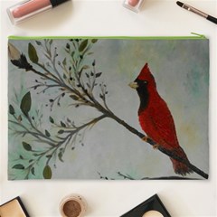 Sweet Red Cardinal Cosmetic Bag (XXXL) from ArtsNow.com Back