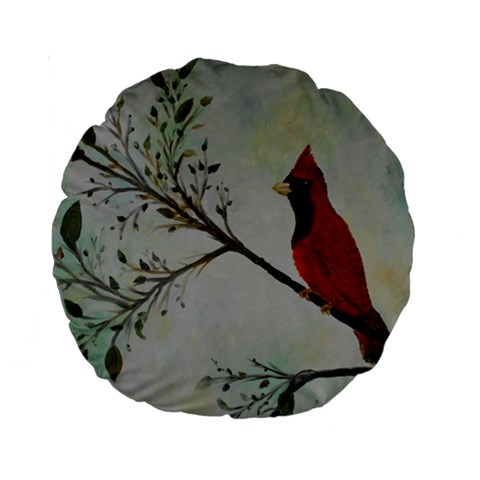 Sweet Red Cardinal 15  Premium Round Cushion  from ArtsNow.com Back