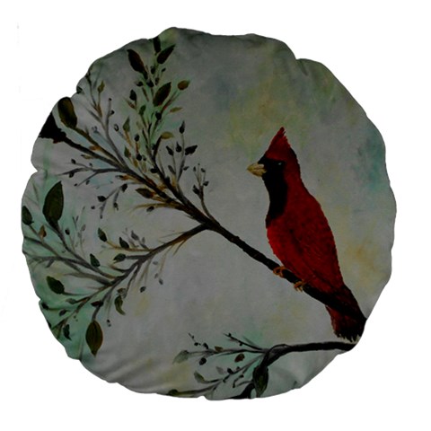 Sweet Red Cardinal 18  Premium Round Cushion  from ArtsNow.com Back