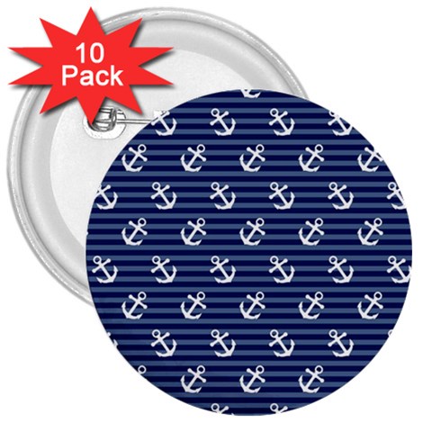 Boat Anchors 3  Button (10 pack) from ArtsNow.com Front