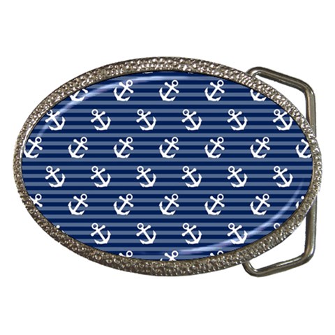 Boat Anchors Belt Buckle (Oval) from ArtsNow.com Front