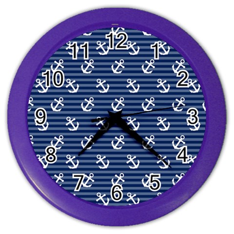 Boat Anchors Wall Clock (Color) from ArtsNow.com Front