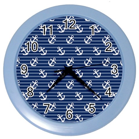 Boat Anchors Wall Clock (Color) from ArtsNow.com Front