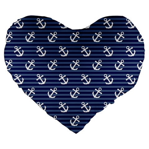 Boat Anchors 19  Premium Heart Shape Cushion from ArtsNow.com Front