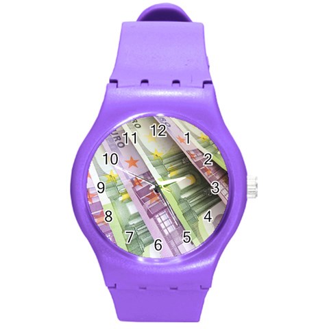 Just Gimme Money Plastic Sport Watch (Medium) from ArtsNow.com Front