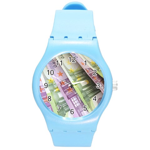 Just Gimme Money Plastic Sport Watch (Medium) from ArtsNow.com Front