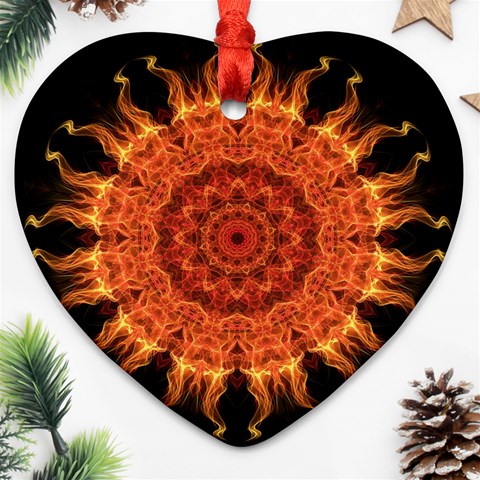 Flaming Sun Heart Ornament from ArtsNow.com Front