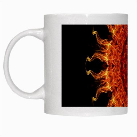 Flaming Sun White Coffee Mug from ArtsNow.com Left