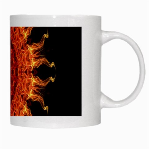 Flaming Sun White Coffee Mug from ArtsNow.com Right