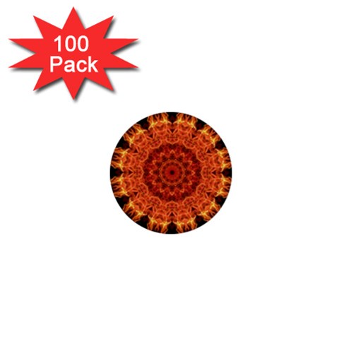 Flaming Sun 1  Mini Button (100 pack) from ArtsNow.com Front