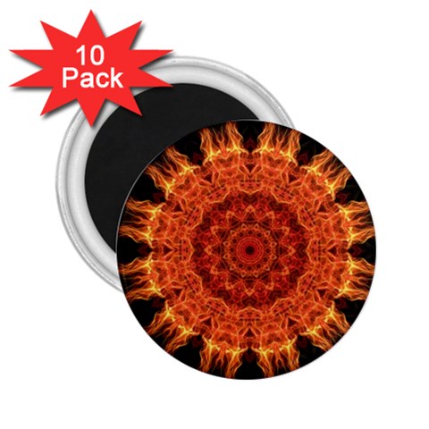 Flaming Sun 2.25  Button Magnet (10 pack) from ArtsNow.com Front