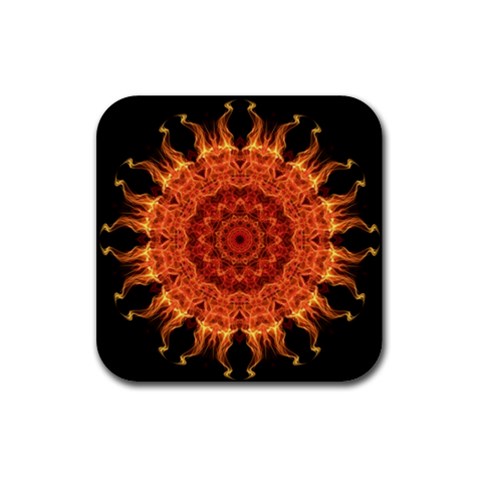 Flaming Sun Drink Coaster (Square) from ArtsNow.com Front