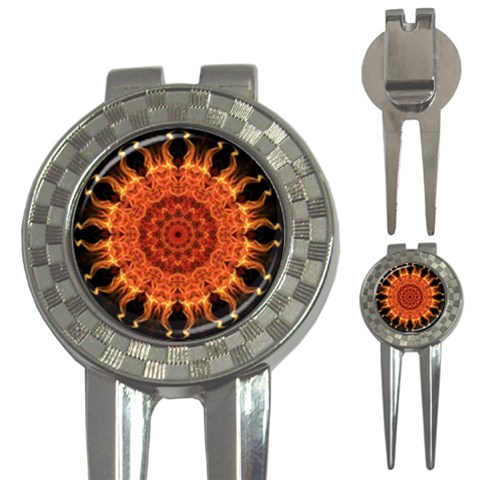 Flaming Sun Golf Pitchfork & Ball Marker from ArtsNow.com Front