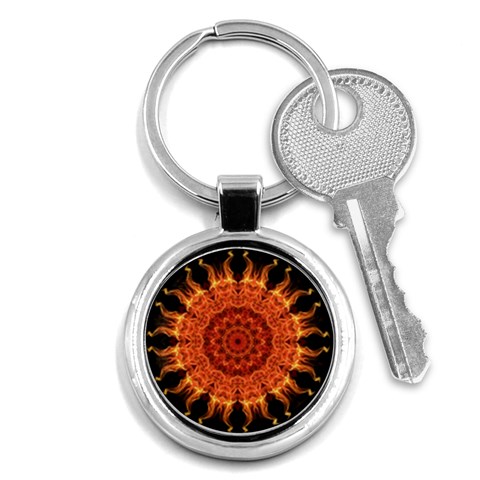 Flaming Sun Key Chain (Round) from ArtsNow.com Front