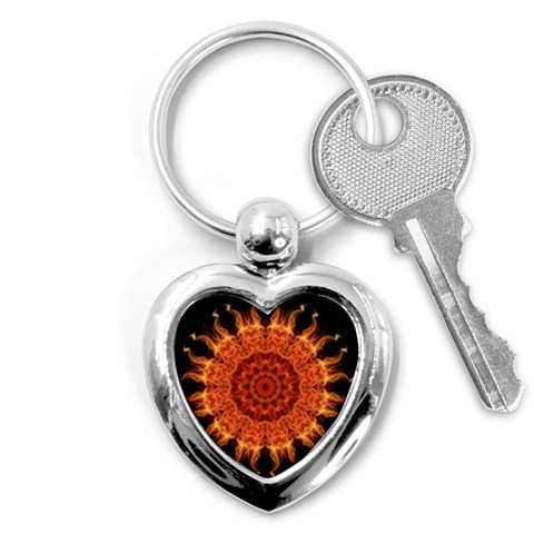 Flaming Sun Key Chain (Heart) from ArtsNow.com Front