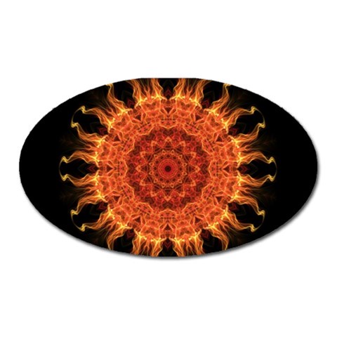 Flaming Sun Magnet (Oval) from ArtsNow.com Front