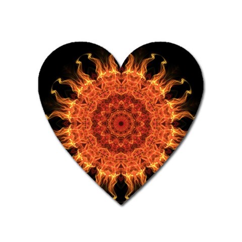 Flaming Sun Magnet (Heart) from ArtsNow.com Front