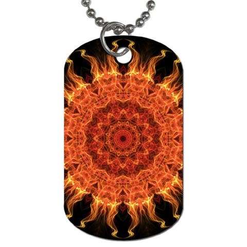 Flaming Sun Dog Tag (Two Front