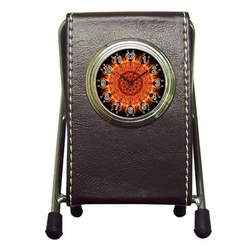 Flaming Sun Stationery Holder Clock from ArtsNow.com Front