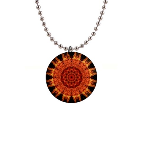 Flaming Sun Button Necklace from ArtsNow.com Front