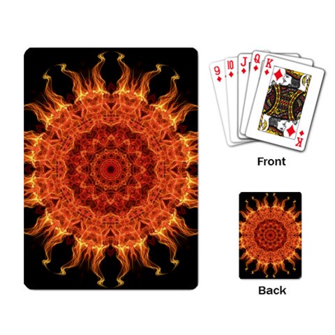 Flaming Sun Playing Cards Single Design from ArtsNow.com Back