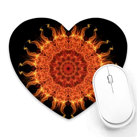 Flaming Sun Mouse Pad (Heart) from ArtsNow.com Front