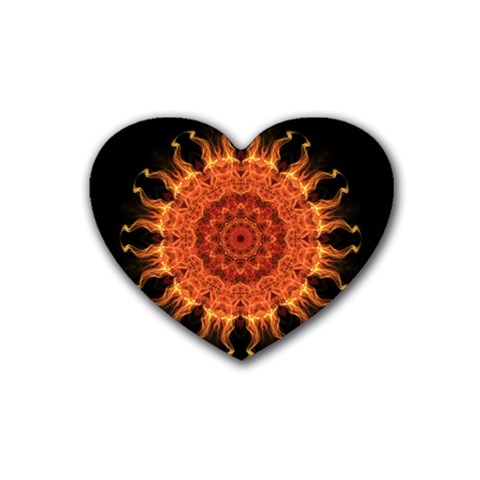 Flaming Sun Drink Coasters (Heart) from ArtsNow.com Front