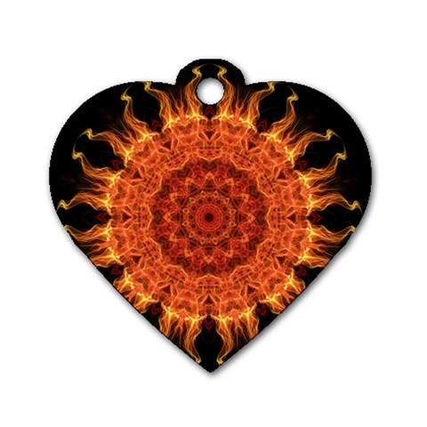 Flaming Sun Dog Tag Heart (One Sided)  from ArtsNow.com Front