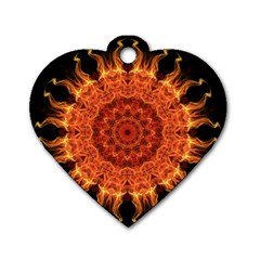 Flaming Sun Dog Tag Heart (Two Sided) from ArtsNow.com Front