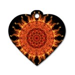 Flaming Sun Dog Tag Heart (Two Sided)